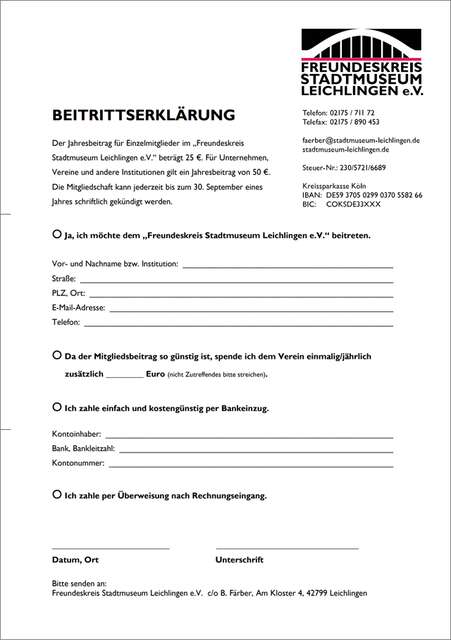 Beitrittserklärung